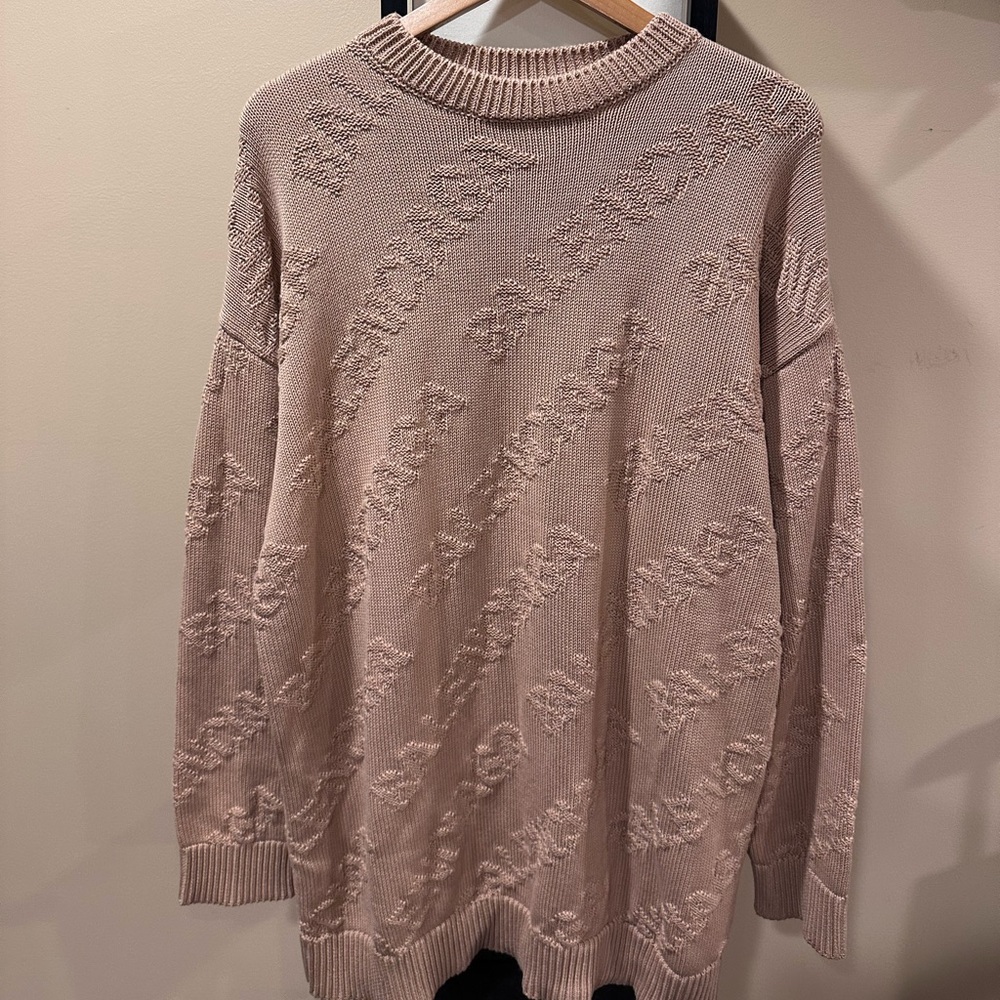 Balenciaga Monogram Jacquard Intarsia All Over Logo Knitted Sweater